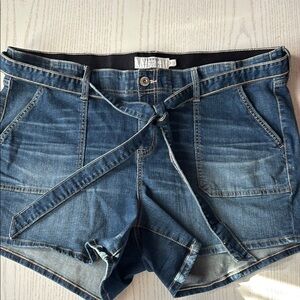 Torrid Blue High-Waisted Jean Shorts Wrap Design